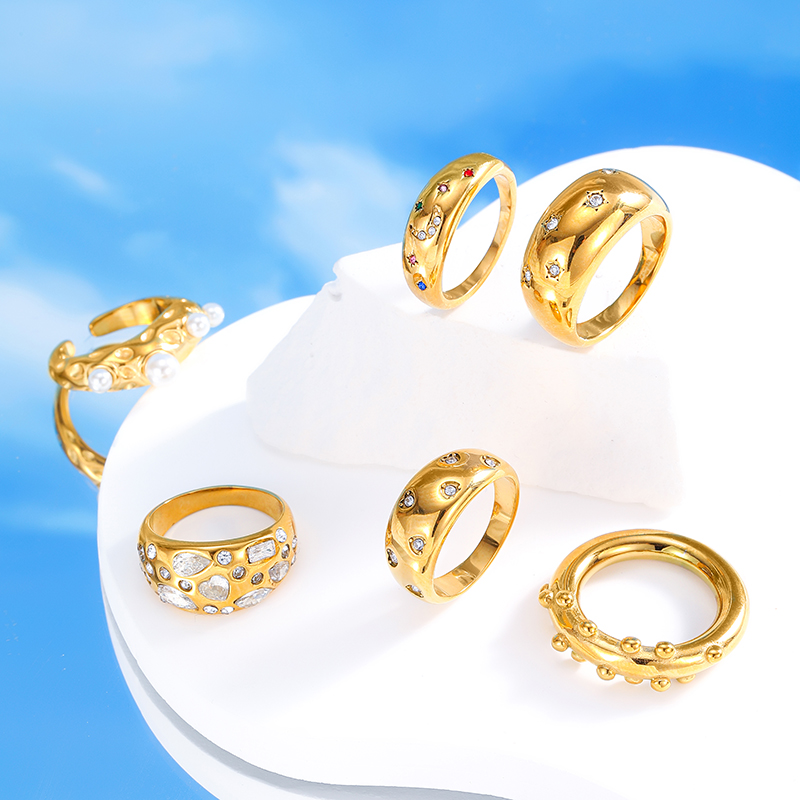 Ivanda Stainless Steel Crystal Rings YHTSR-2501323