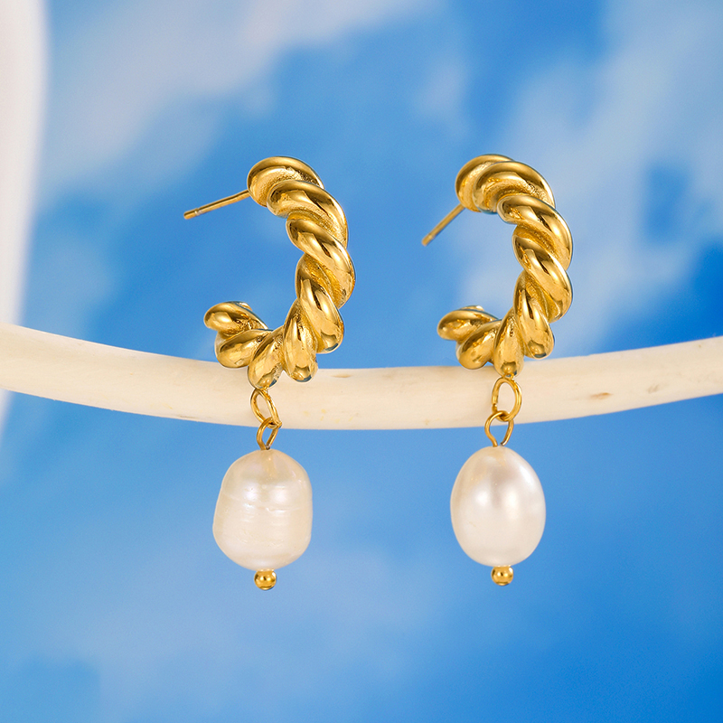 Ivanda Stainless steel pearl earrings YHTSE-2501718